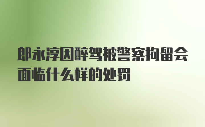 郎永淳因醉驾被警察拘留会面临什么样的处罚