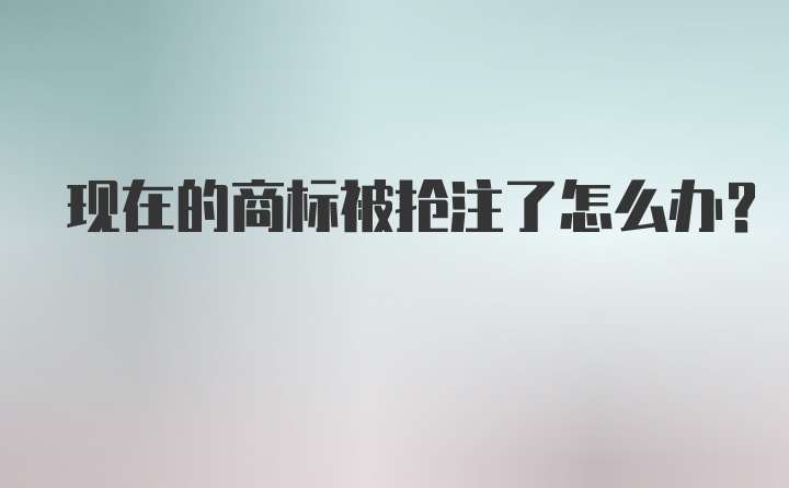 现在的商标被抢注了怎么办?