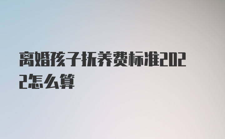 离婚孩子抚养费标准2022怎么算