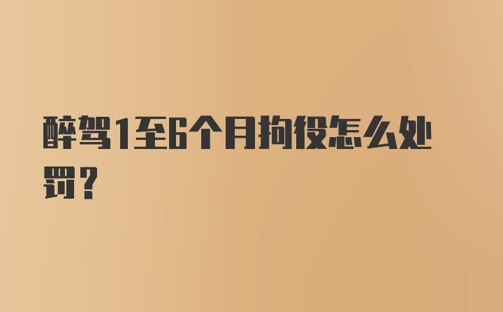 醉驾1至6个月拘役怎么处罚？