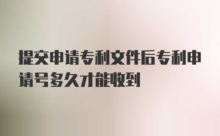 提交申请专利文件后专利申请号多久才能收到