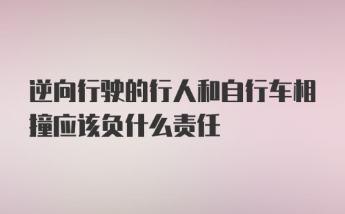 逆向行驶的行人和自行车相撞应该负什么责任