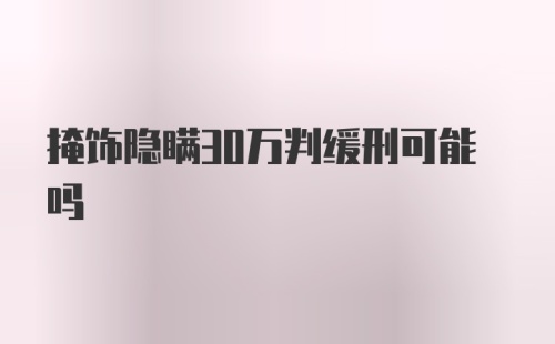 掩饰隐瞒30万判缓刑可能吗