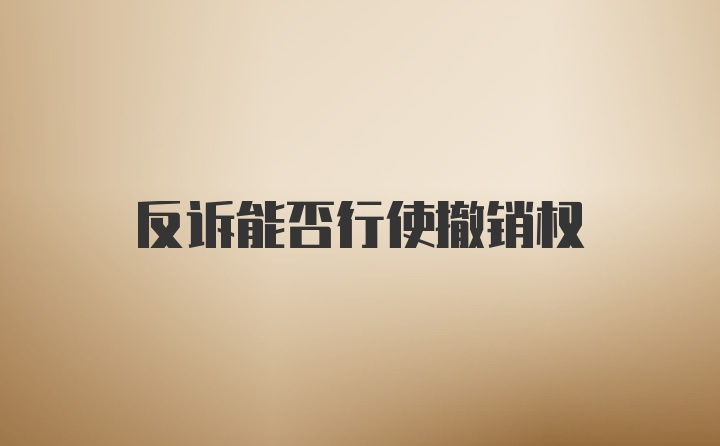反诉能否行使撤销权