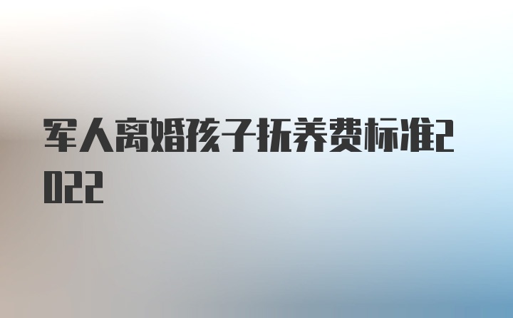 军人离婚孩子抚养费标准2022