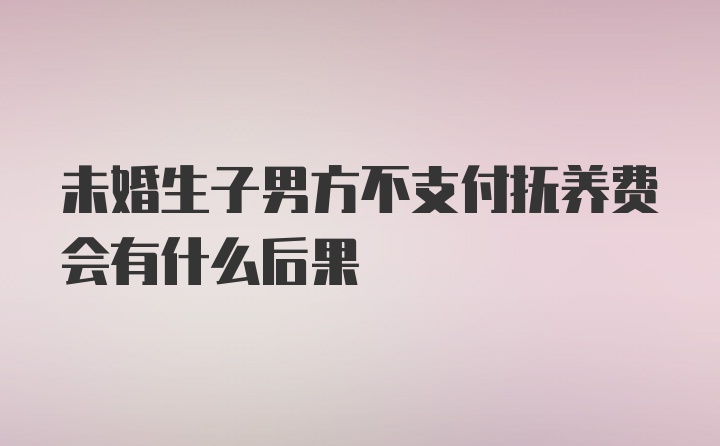 未婚生子男方不支付抚养费会有什么后果