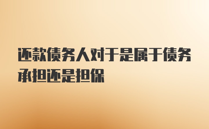 还款债务人对于是属于债务承担还是担保