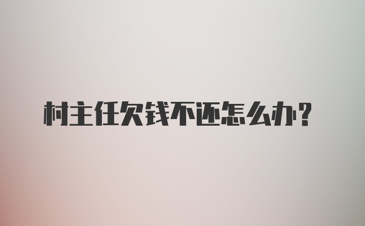 村主任欠钱不还怎么办？