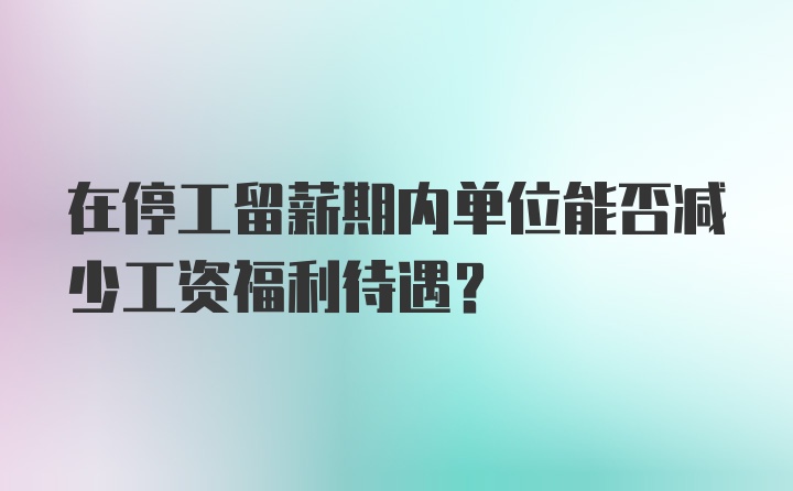 在停工留薪期内单位能否减少工资福利待遇？