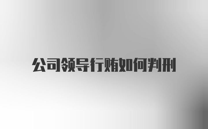 公司领导行贿如何判刑