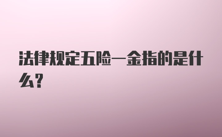 法律规定五险一金指的是什么？