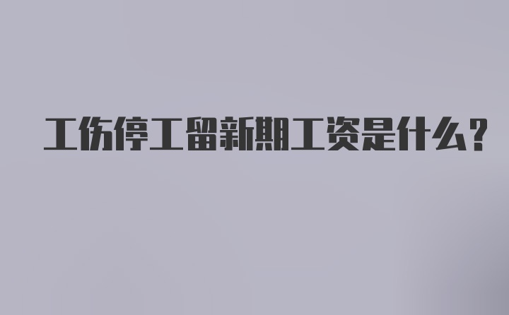 工伤停工留新期工资是什么？