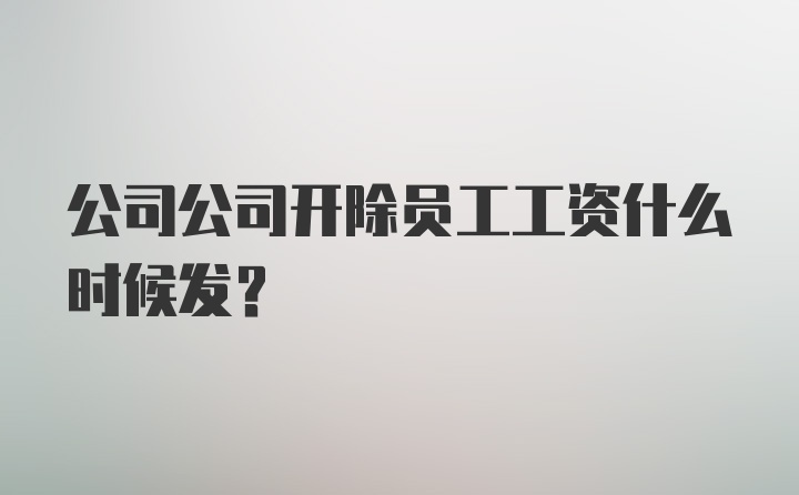 公司公司开除员工工资什么时候发?