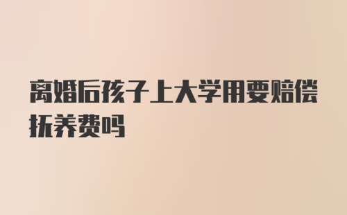 离婚后孩子上大学用要赔偿抚养费吗