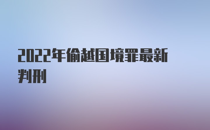 2022年偷越国境罪最新判刑