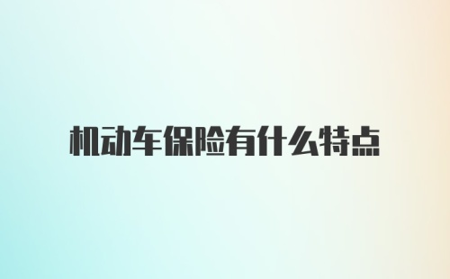 机动车保险有什么特点