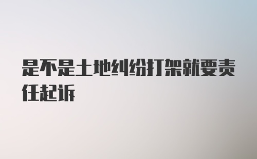 是不是土地纠纷打架就要责任起诉