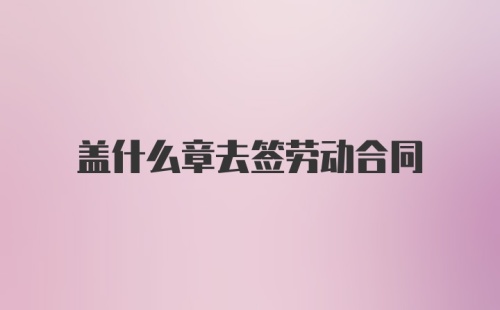 盖什么章去签劳动合同