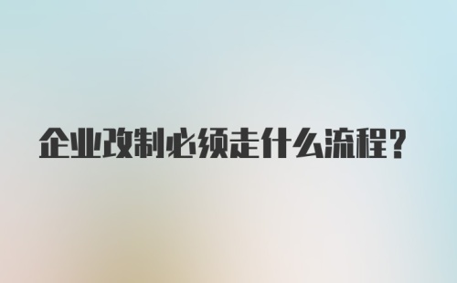 企业改制必须走什么流程？