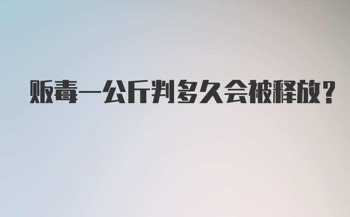 贩毒一公斤判多久会被释放？