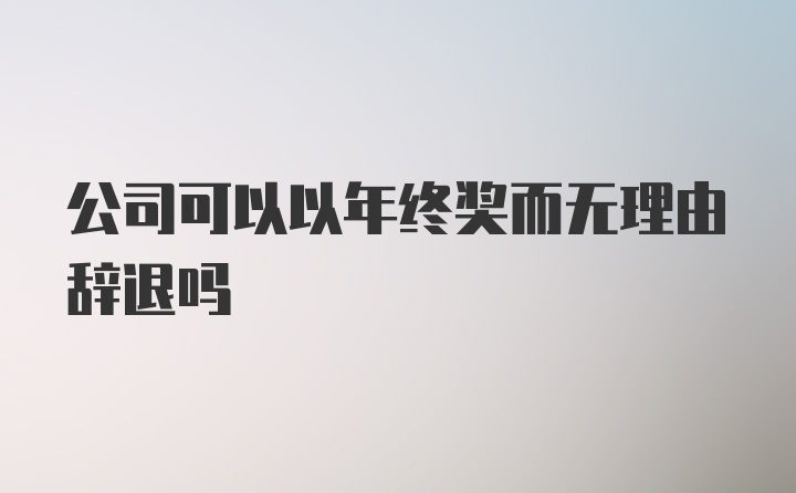 公司可以以年终奖而无理由辞退吗