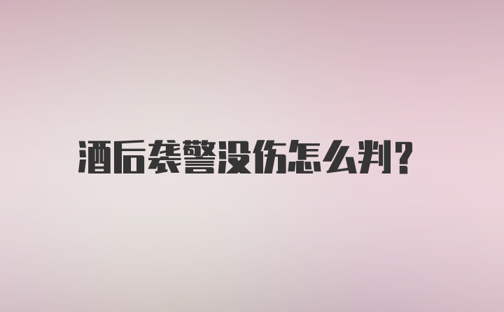 酒后袭警没伤怎么判?