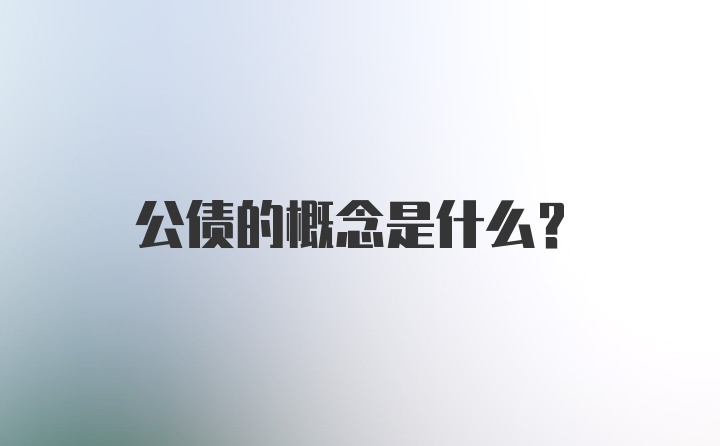 公债的概念是什么？