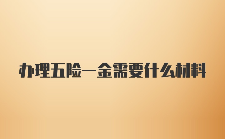 办理五险一金需要什么材料