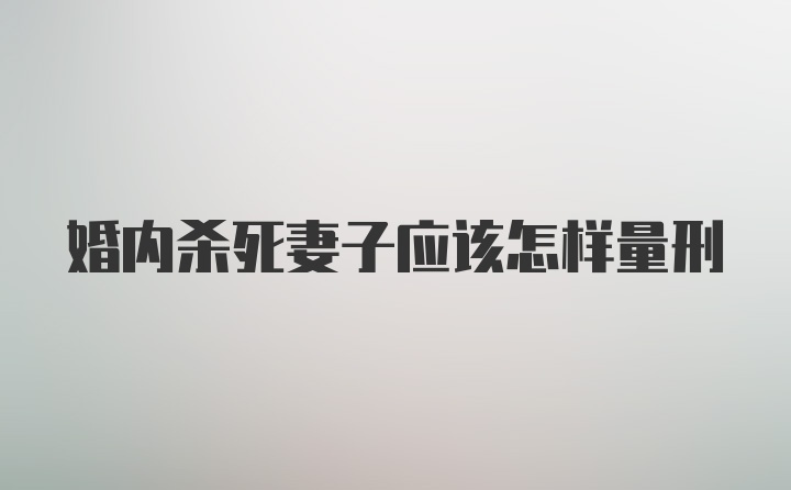 婚内杀死妻子应该怎样量刑