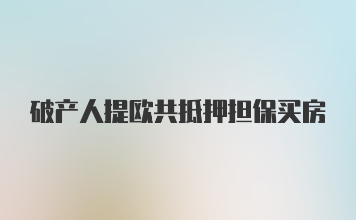 破产人提欧共抵押担保买房