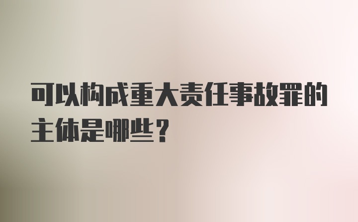 可以构成重大责任事故罪的主体是哪些?