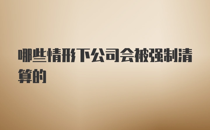 哪些情形下公司会被强制清算的