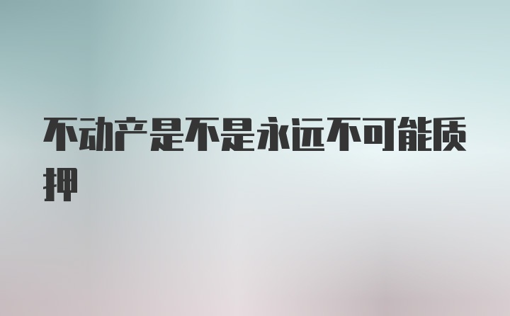 不动产是不是永远不可能质押