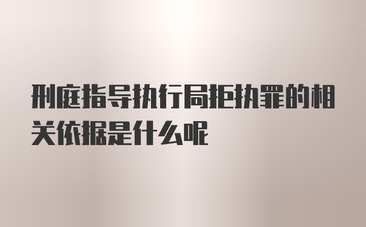 刑庭指导执行局拒执罪的相关依据是什么呢