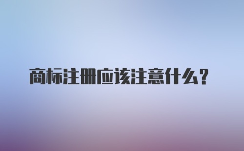 商标注册应该注意什么？