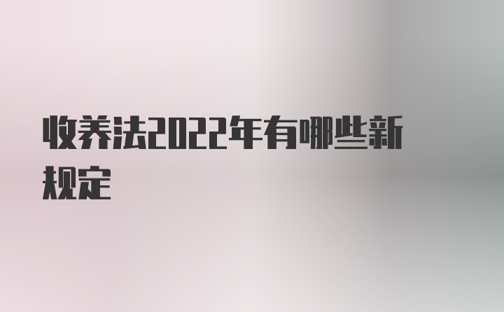 收养法2022年有哪些新规定