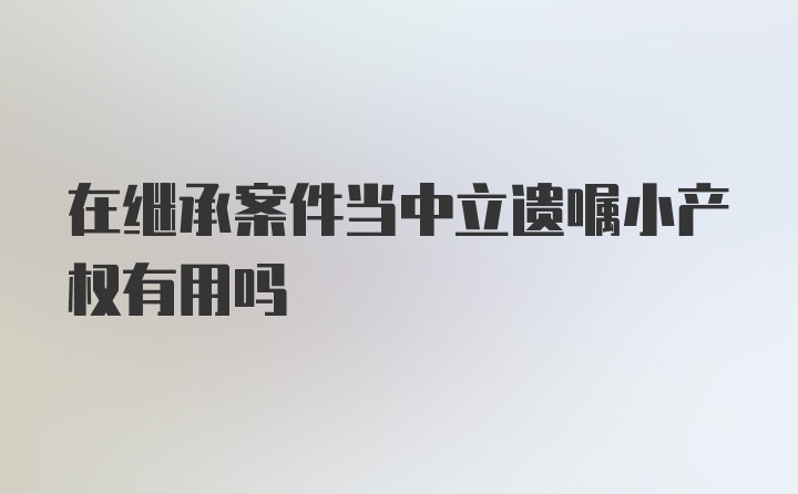 在继承案件当中立遗嘱小产权有用吗