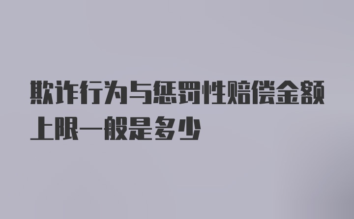 欺诈行为与惩罚性赔偿金额上限一般是多少