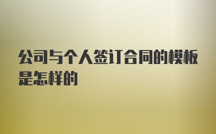 公司与个人签订合同的模板是怎样的