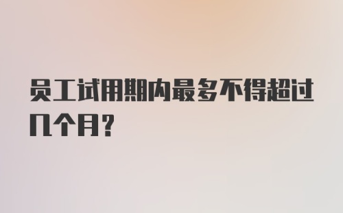 员工试用期内最多不得超过几个月？