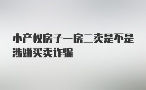 小产权房子一房二卖是不是涉嫌买卖诈骗