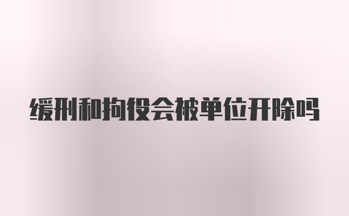 缓刑和拘役会被单位开除吗