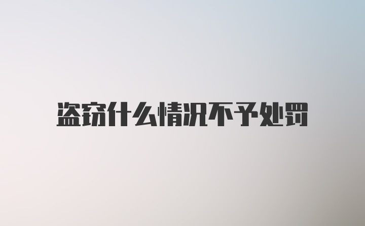 盗窃什么情况不予处罚