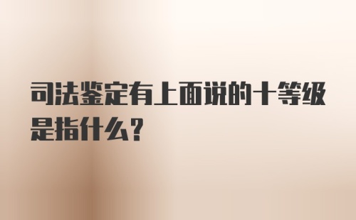 司法鉴定有上面说的十等级是指什么？