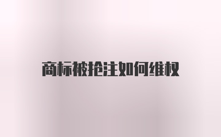 商标被抢注如何维权