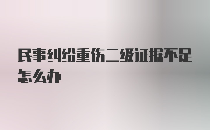 民事纠纷重伤二级证据不足怎么办