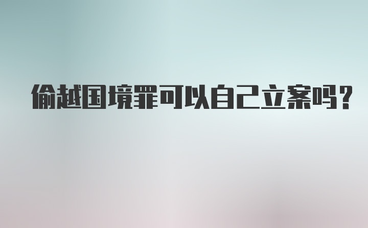 偷越国境罪可以自己立案吗？