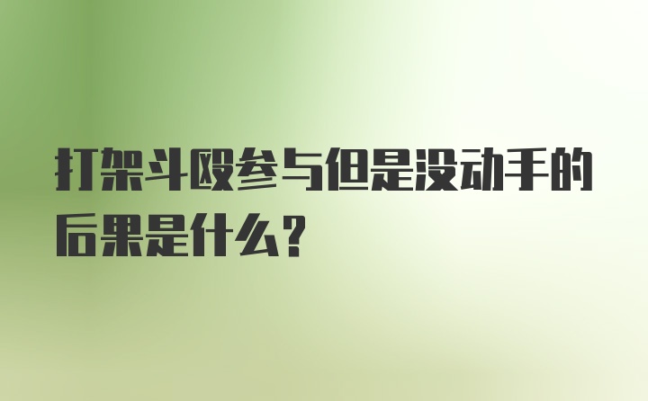 打架斗殴参与但是没动手的后果是什么？