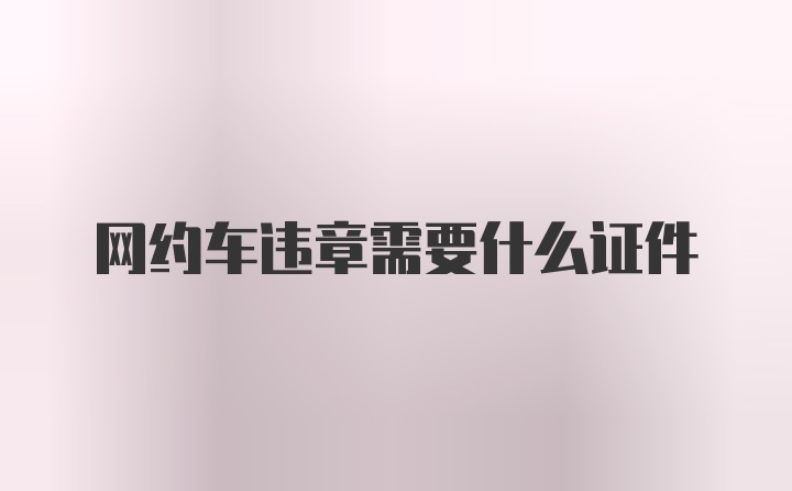 网约车违章需要什么证件