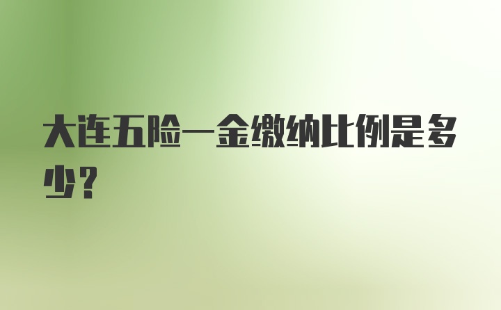 大连五险一金缴纳比例是多少？